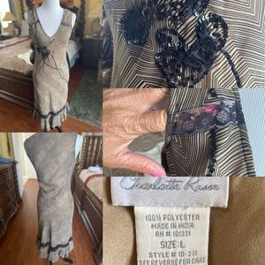 Fitted chiffon dress with embellishments